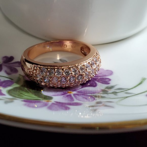 Janice Pave Wedding Band with AAA CZ Diamonds - Picture 6 of 16